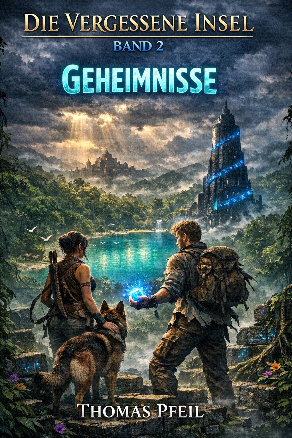 Buchcover „Die vergessene Insel“ von Thomas Pfeil – Survival Roman