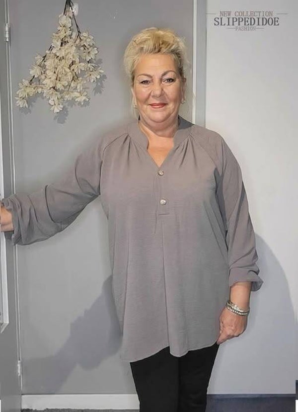 Soepel vallende blouse in taupe