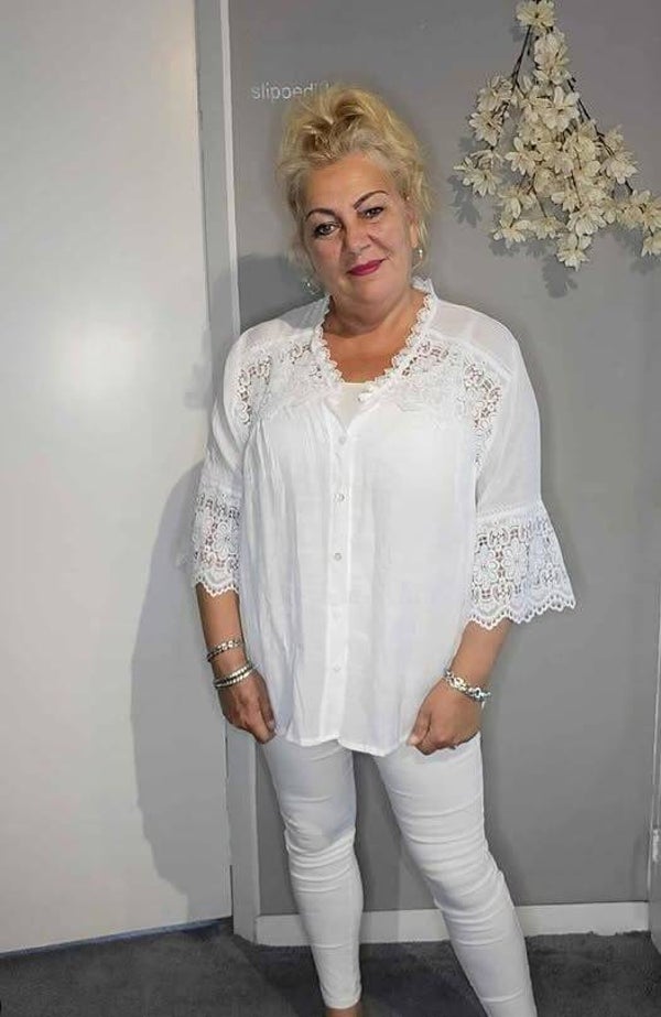 Witte blouse met kant