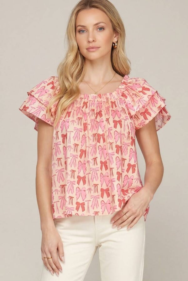 Pink Bow Top