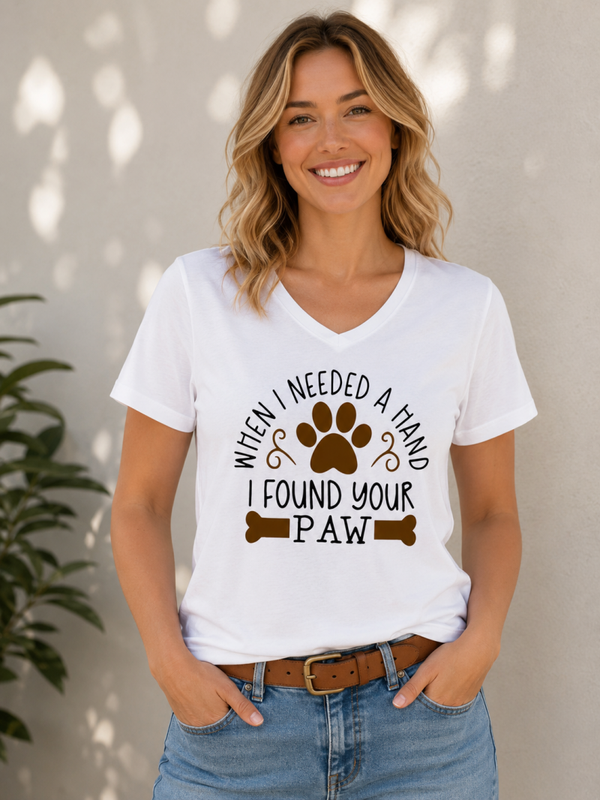 Wit dames V-hals T-shirt