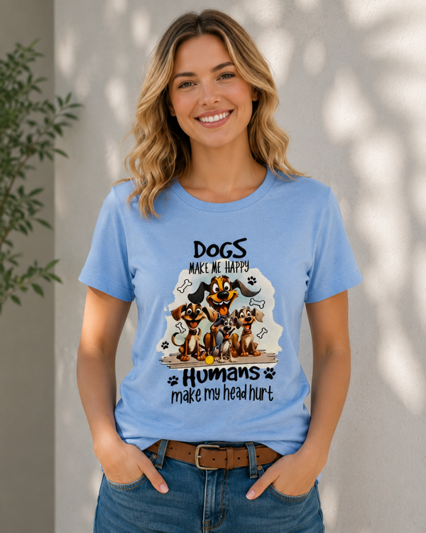 Licht blauw dames V-hals T-shirt
