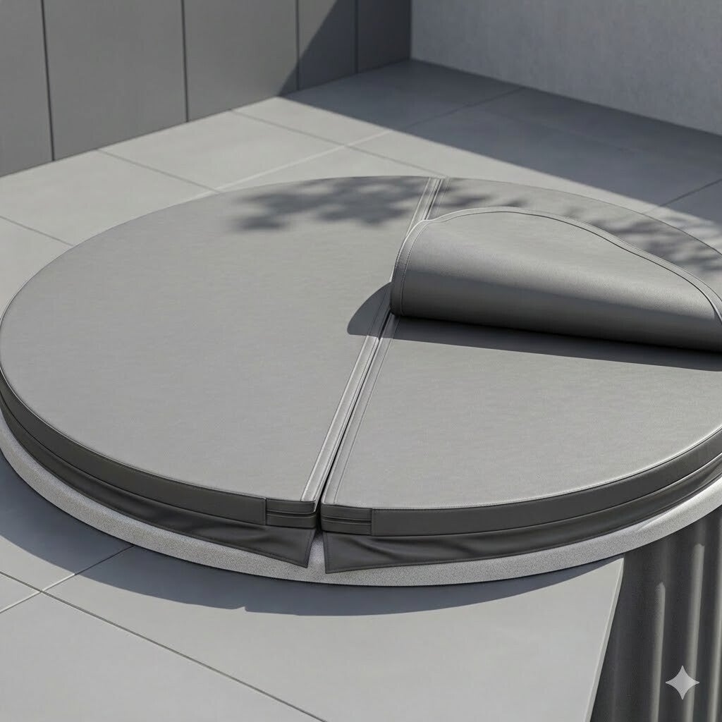 Premium Thermocover Rund (Klappbar) – Anthrazit Maximale Isolierung & kinderleichte Handhabung