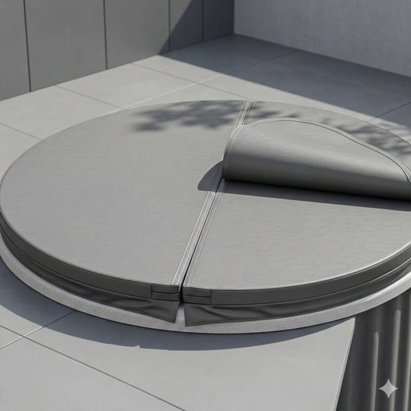 Premium Thermocover Rund (Klappbar) – Anthrazit Maximale Isolierung & kinderleichte Handhabung