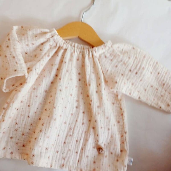 Bloesje mousseline beige