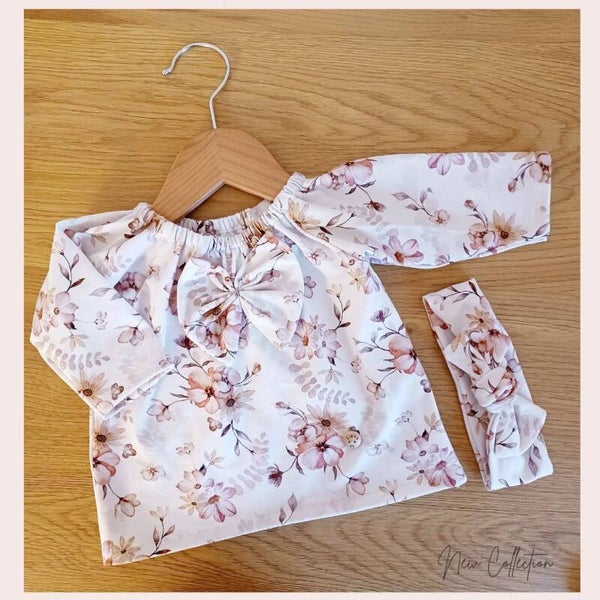 Tshirt bloemen cacao