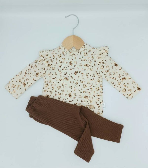 Setje little flower brown