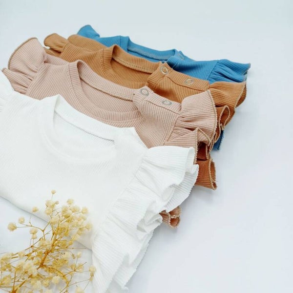 Tshirt met ruffles in verschillende kleuren