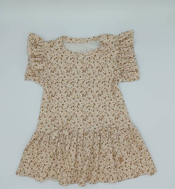 Kleedje flowers brown