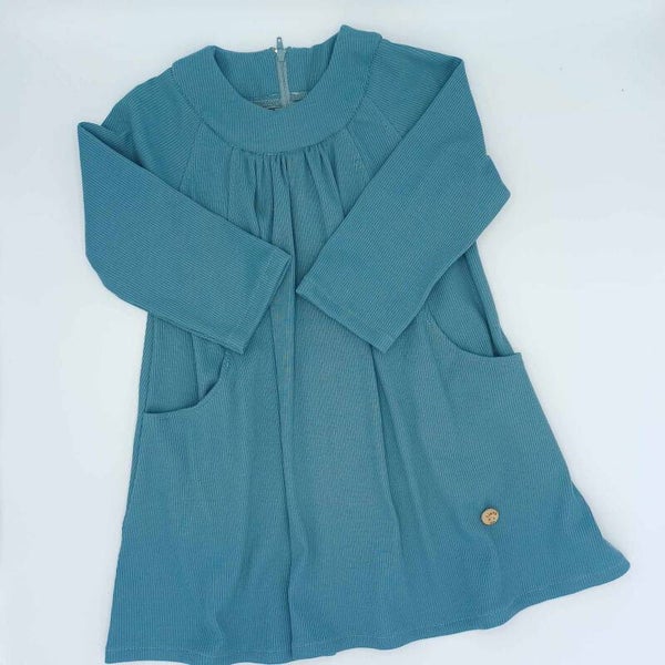 Kleedje met zakjes petrolkleur