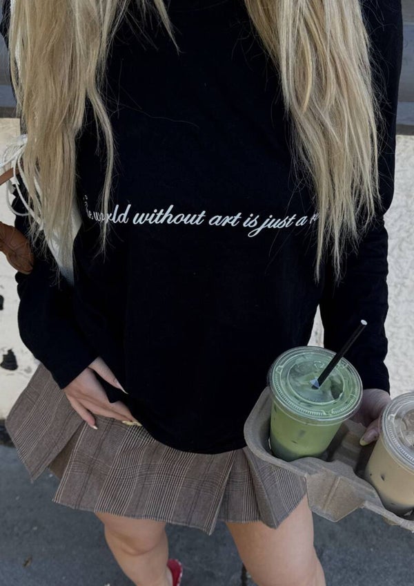 world is art long sleeve - black