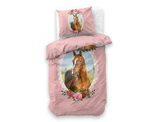 Dekbedovertrek Cute Horse Roze 140 x 200/220