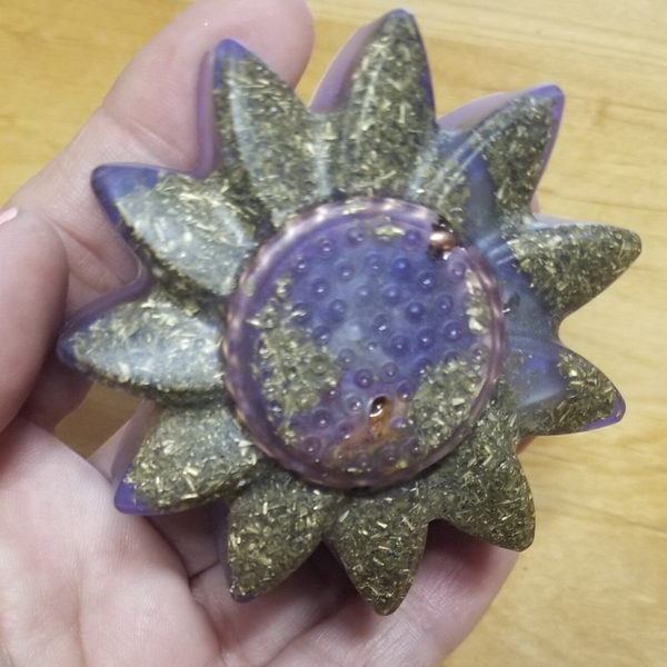 Sunflower Orgonite Puck