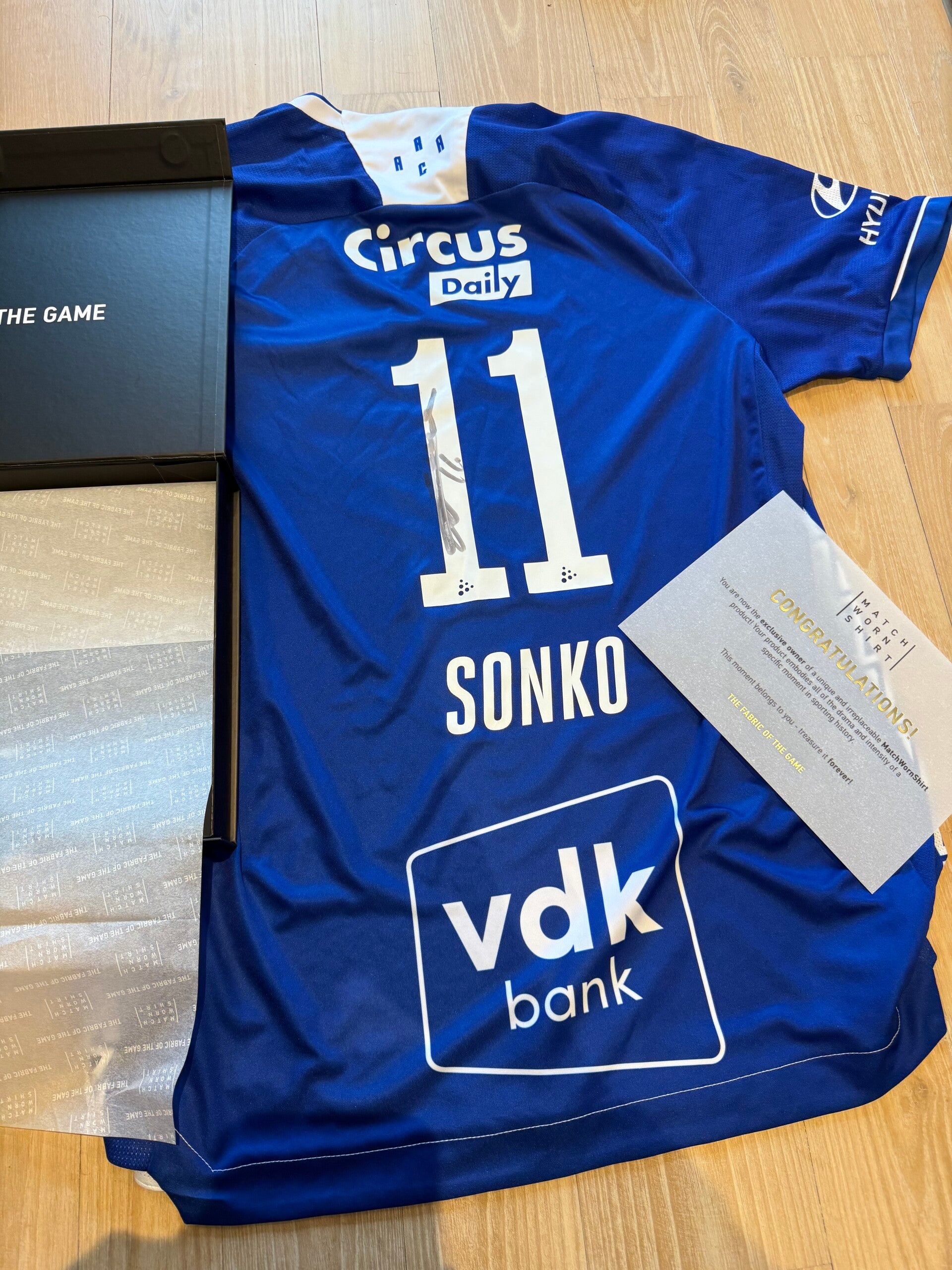 KAA Gent 2024-2025 matchworn and signed shirt #11 Sonko