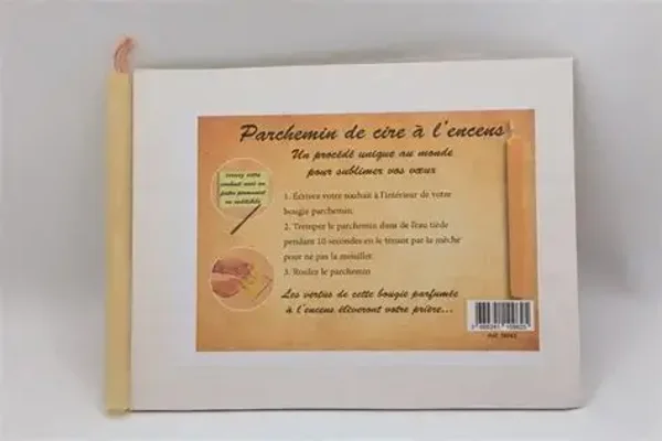 BOUGIE DE CIRE/PARCHEMIN A SOUHAIT
