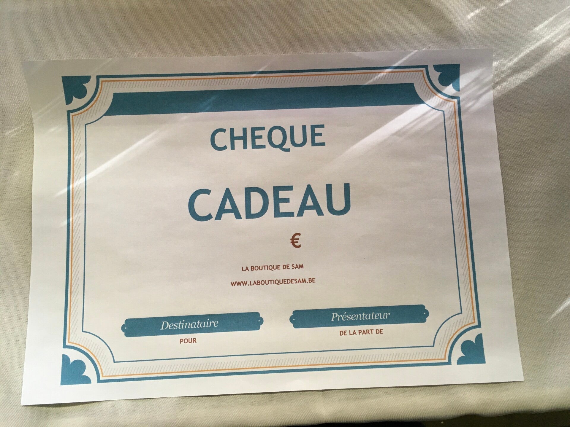 Chèque cadeaux