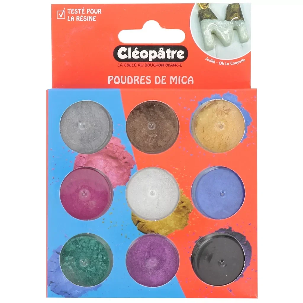 Assortiment de 9 pots de poudres Mica Cléopâtre - Multicolore