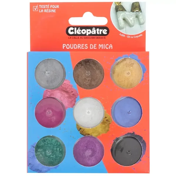 Assortiment de 9 pots de poudres Mica Cléopâtre - Multicolore