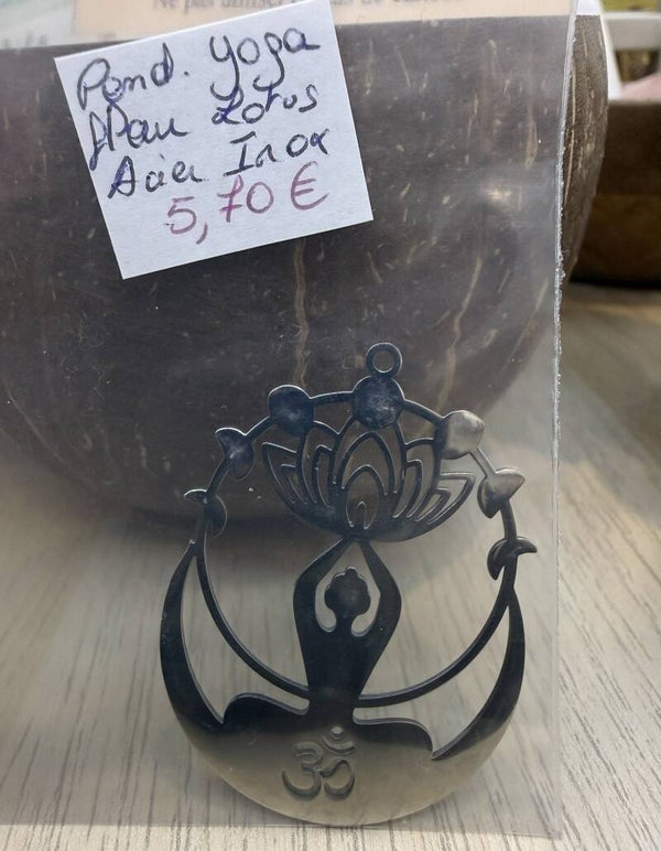 Pendentif Acier Inoxydable Yoga Fleur du Lotus