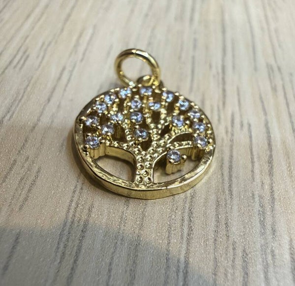Pendentif Doré Arbre de Vie Strass