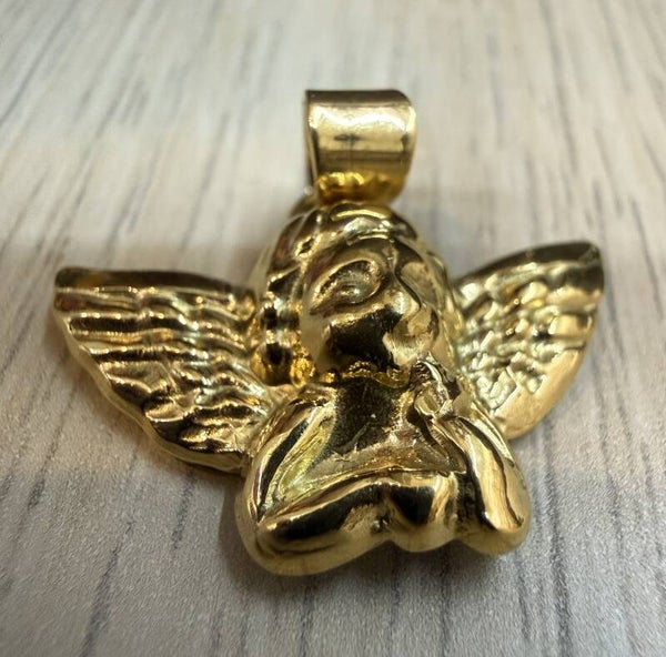 Pendentif Doré Ange Acier Inoxydable