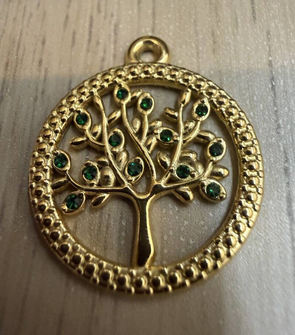 Pendentif  Doré Arbre de Vie