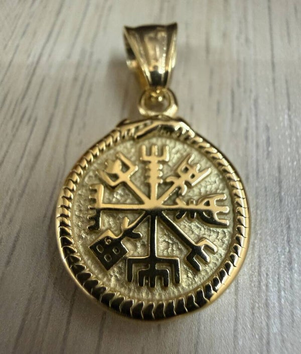 Pendentif Doré Rune Acier Inoxydable