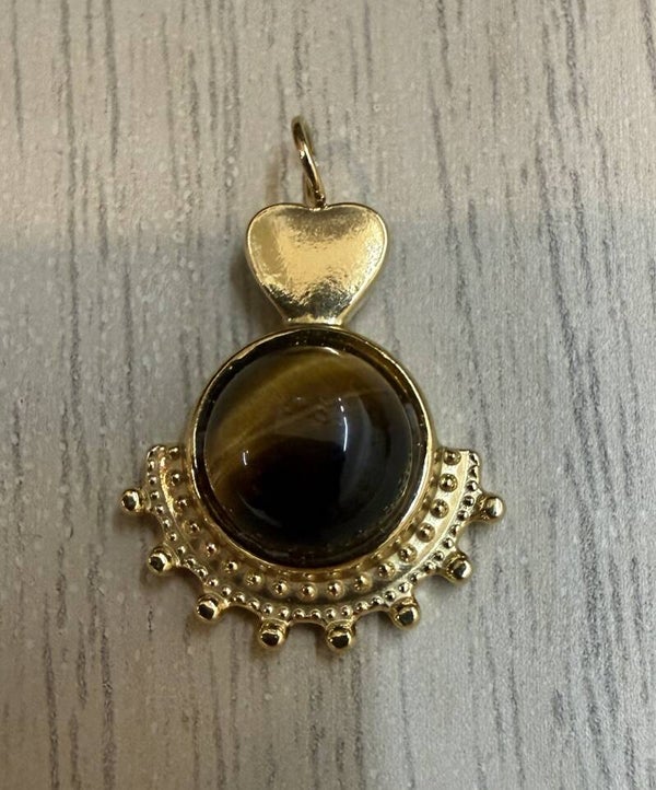 Pendentif Doré Oeil de Tigre