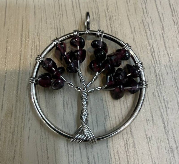 Pendentif Arbre de Vie Grenat