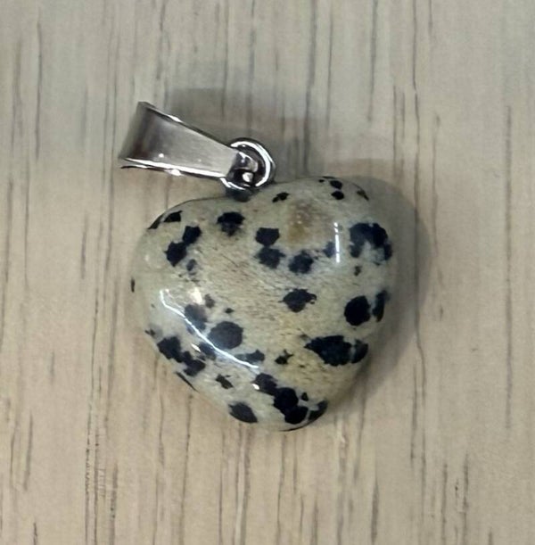 Pendentif Coeur Jaspe Dalmatien
