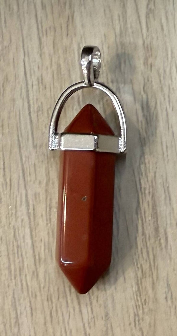 Pendentif Pointe Jaspe Rouge