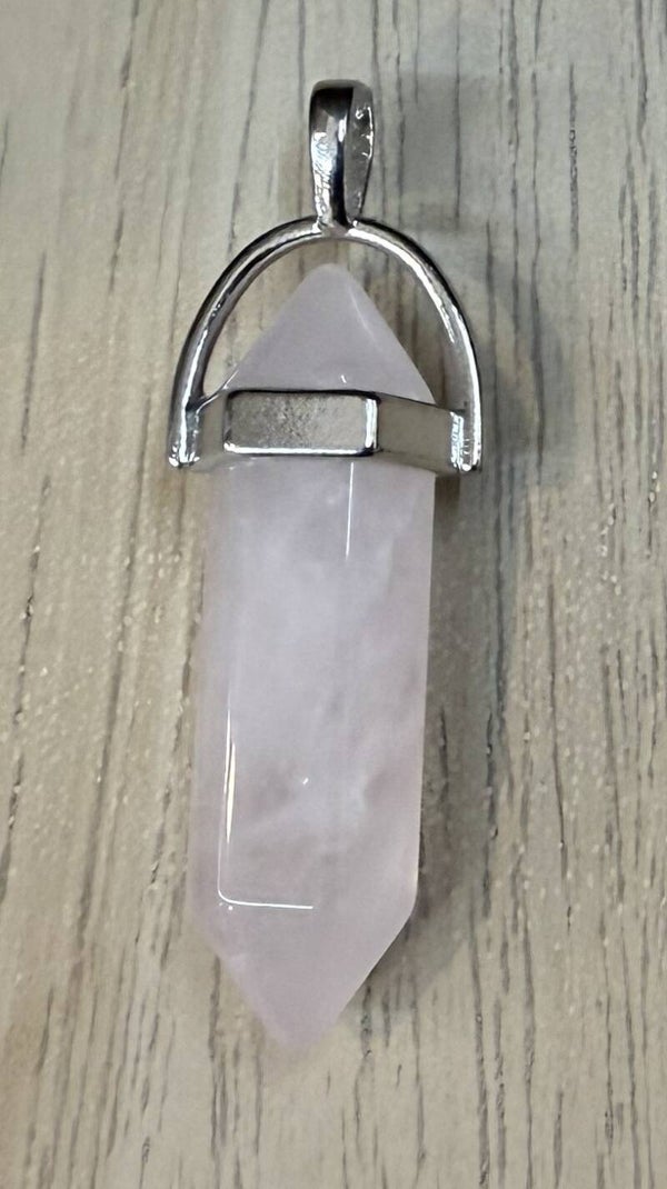 Pendentif Pointe Quartz Rose