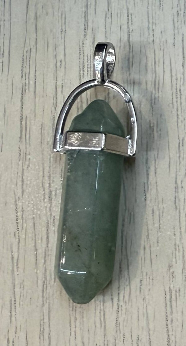 Pendentif Pointe Aventurine Verte Foncé