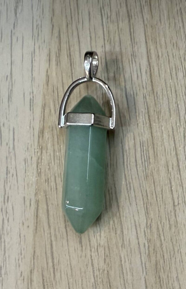 Pendentif Pointe Aventurine Verte Claire