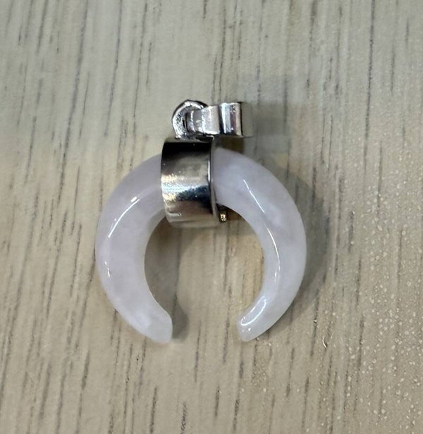Pendentif Corne Quartz Rose