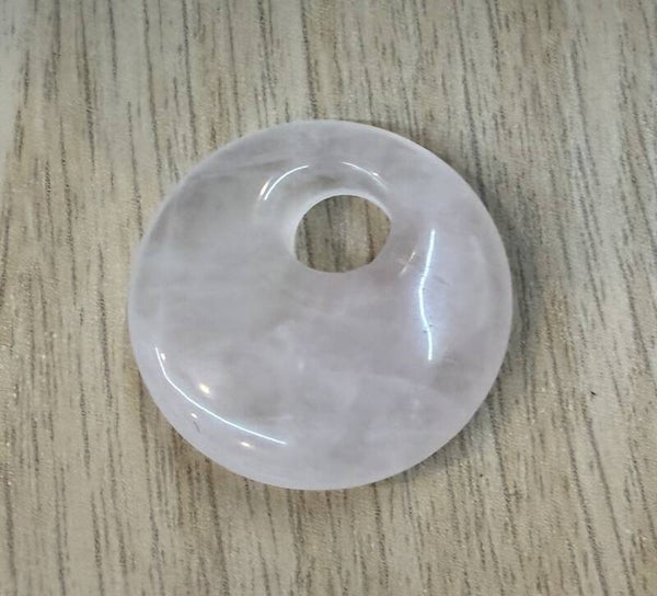 Pendentif Donut Décentré Quartz Rose