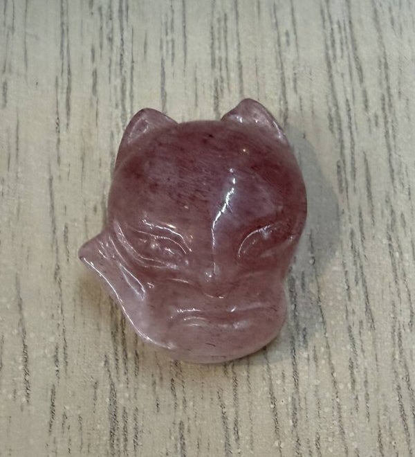 Pendentif Renard Quartz Fraise