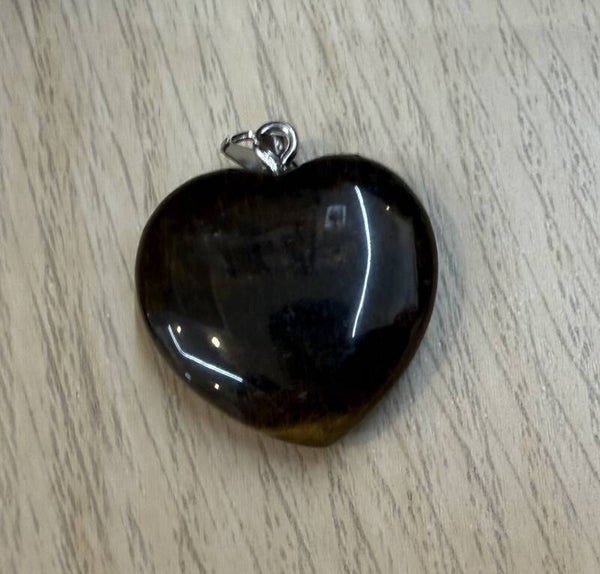 Pendentif Coeur Oeil de Tigre
