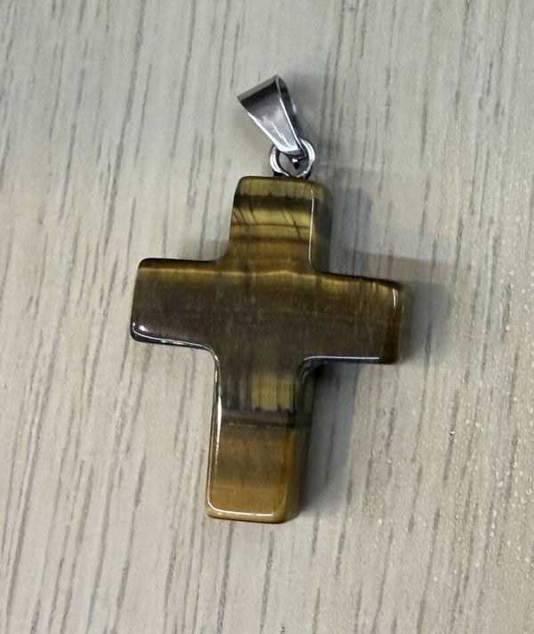 Pendentif Croix Oeil de Tigre