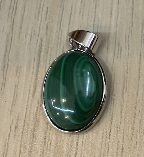 Pendentif Cerclé Malachite