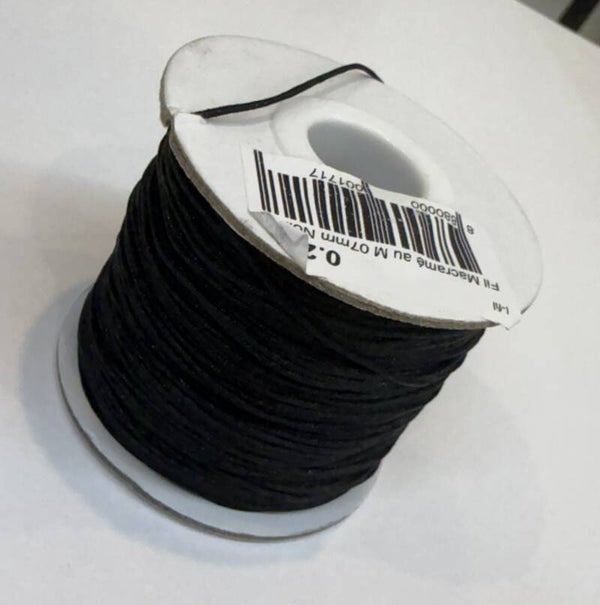 Fil Macramé au Mètre 0,7mm/130m Noir