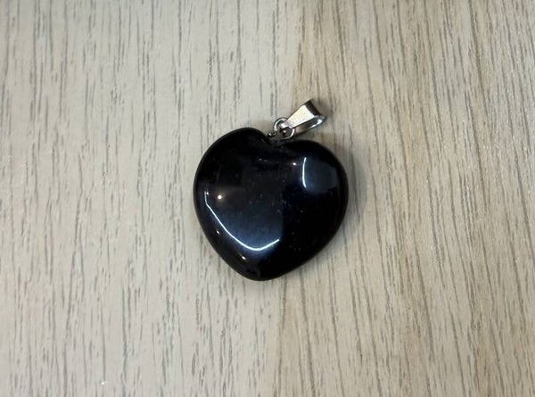 Pendentif Coeur Obsidienne Noire