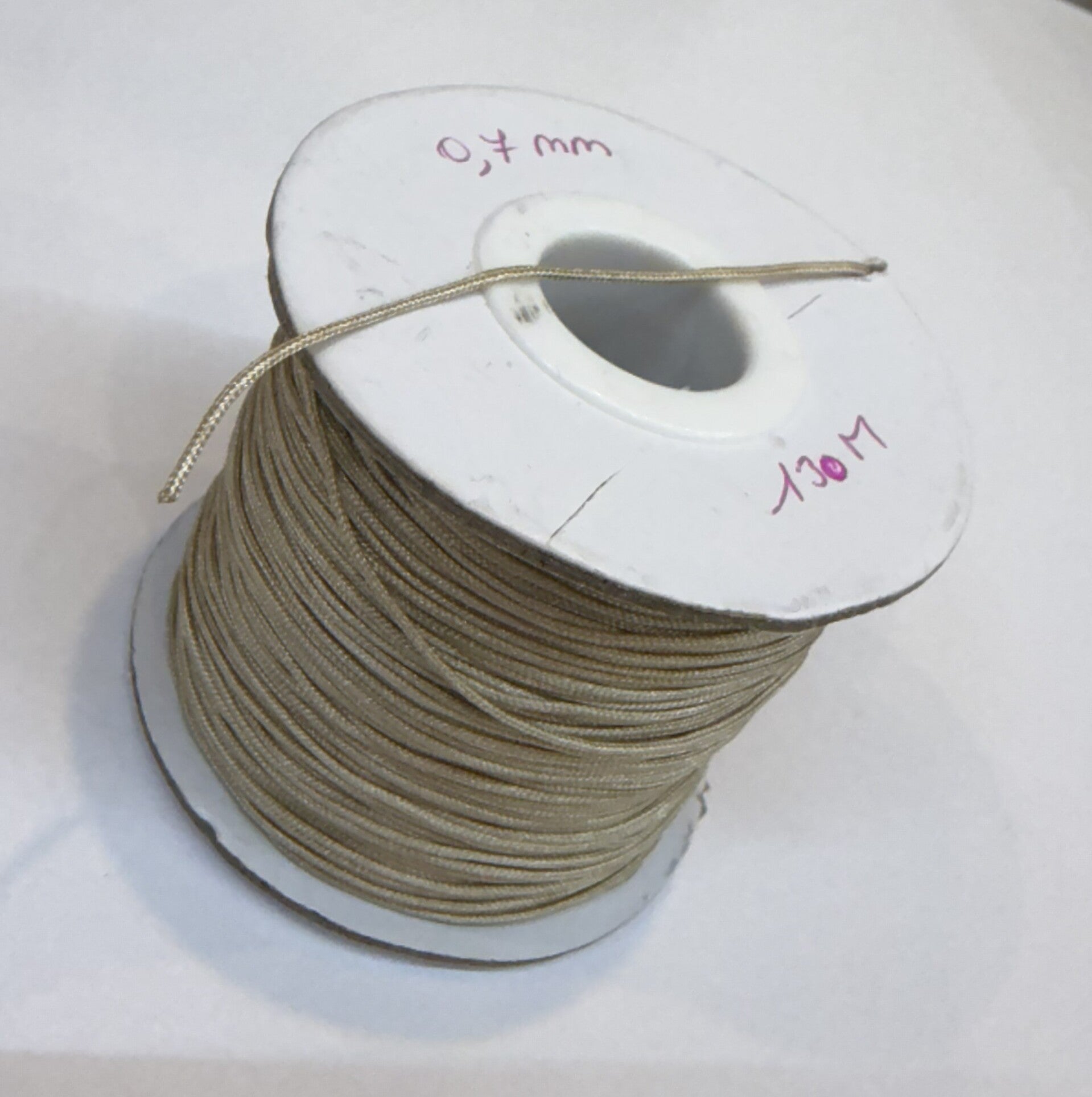 Fil Macramé au Mètre 0,7mm/130m Brun Clair