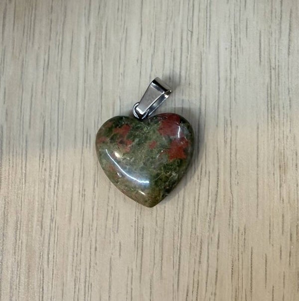 Pendentif Coeur Unakite