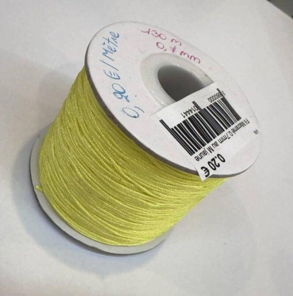 Fil Macramé au Mètre 0,7mm/130m Jaune