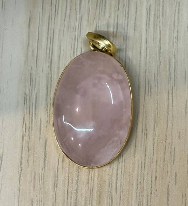 Pendentif Cercle Quartz Rose