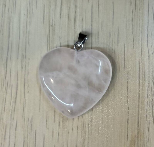 Pendentif Coeur Quartz Rose