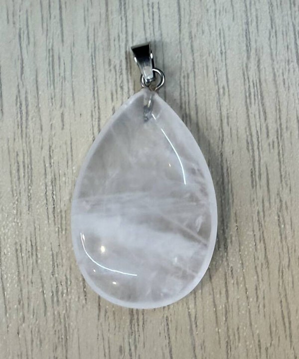 Pendentif Larme Quartz Rose
