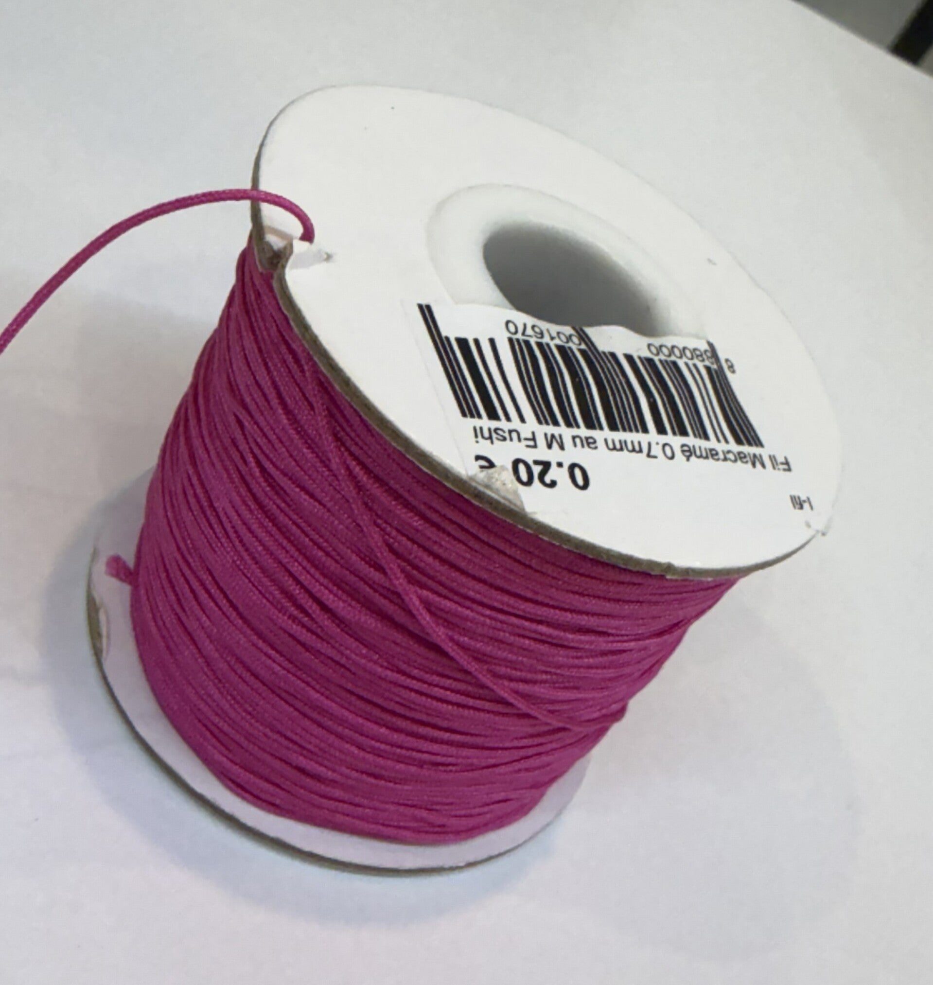 Fil Macramé au Mètre 0,7mm/130m Rose