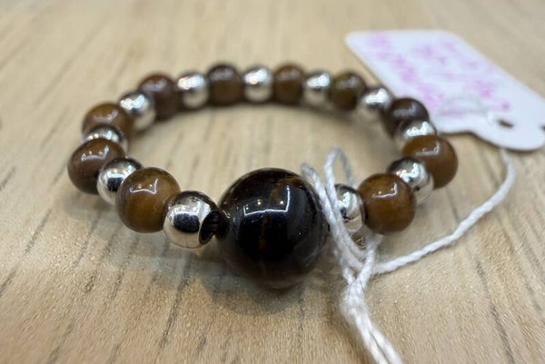 Bague  Hématite et Oeil de Tigre